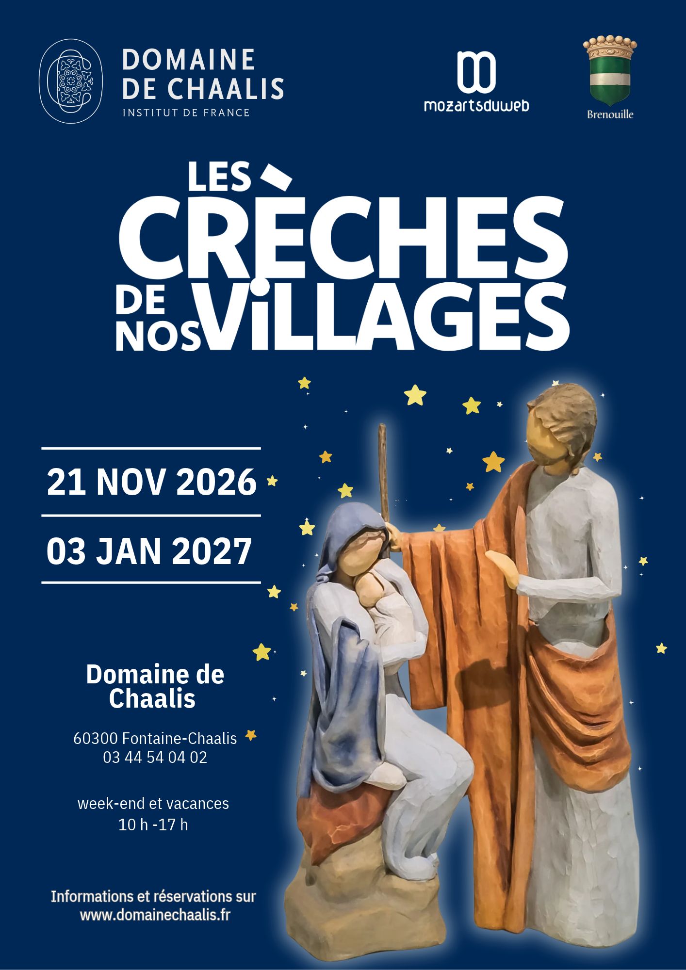 Affiche officielle Les Creches de nos Villages 2026 Affiche Les Crèches de nos Villages - Chaalis 2026